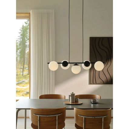 Nordlux - Lustră suspendată cu cablu LILLY 5xE14/10W/230V neagră