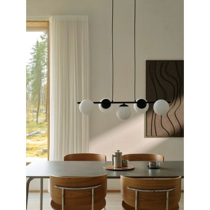 Nordlux - Lustră suspendată cu cablu LILLY 5xE14/10W/230V neagră