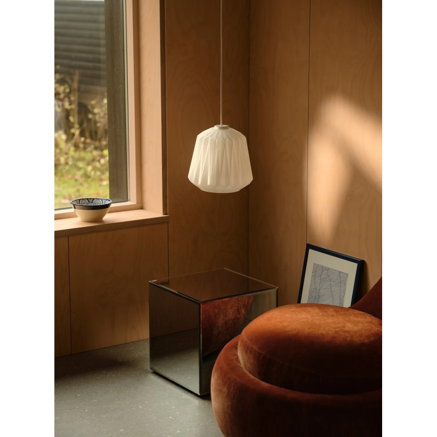 Nordlux - Lustră suspendată pe cablu ELBIE 1xE27/15W/230V Ø 24 cm albă