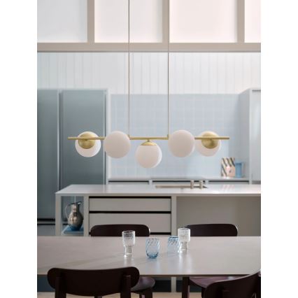 Nordlux - Lustra suspendată pe cablu LILLY 5xE14/10W/230V alamă