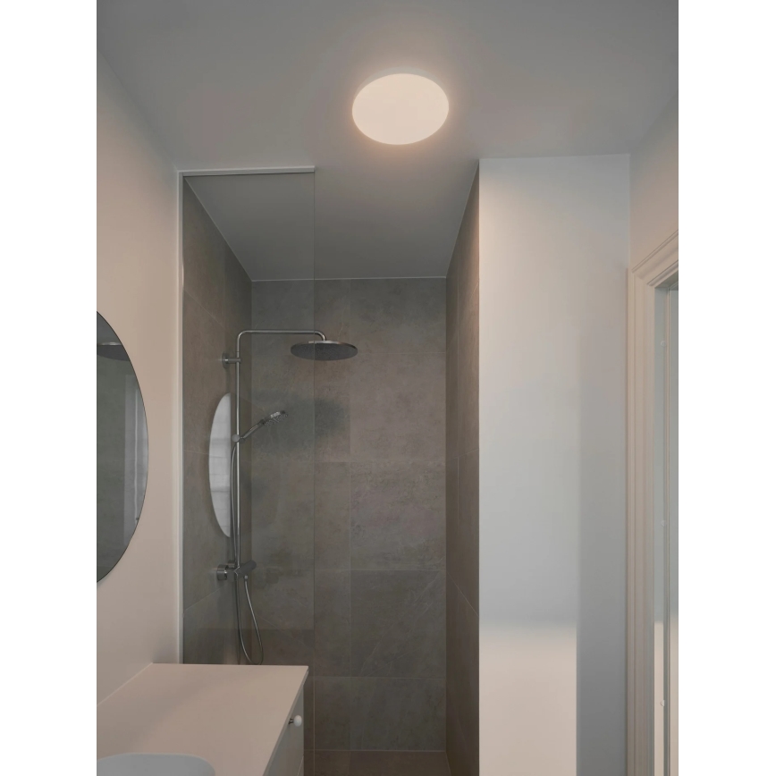 Nordlux - SERENOVA Plafonieră LED dimabilă pentru baie, 10/15W, 230V, 3000/4000/5700K, Ø 28 cm, IP65, albă