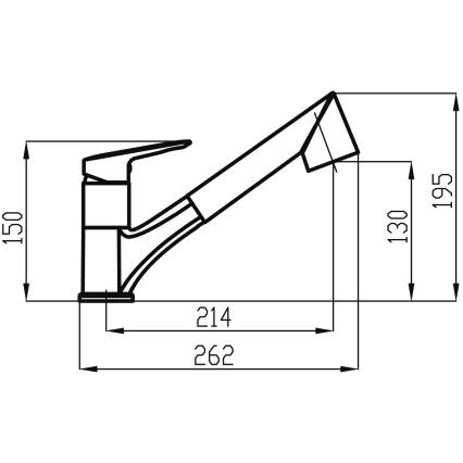 Novaservis - Baterie pentru chiuvetă cu duș extractibil METALIA crom lucios