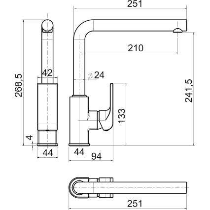 Novaservis - Baterie de chiuvetă NOBLESS SHARP, crom lucios