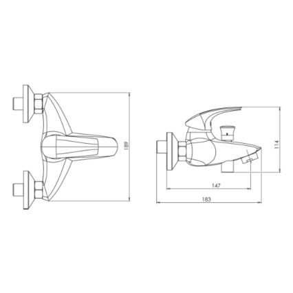 Novaservis - Baterie pentru cadă METALIA, crom lucios