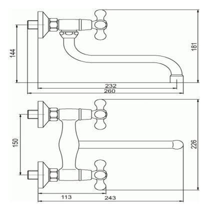 Novaservis - Baterie pentru chiuvetă/lavoar TITANIA RETRO, crom lucios