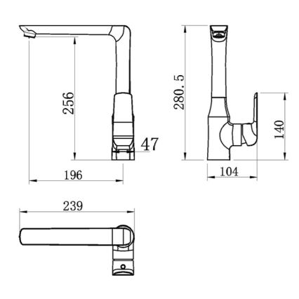 Novaservis - Baterie pentru chiuvetă NOBLESS TINA, crom lucios