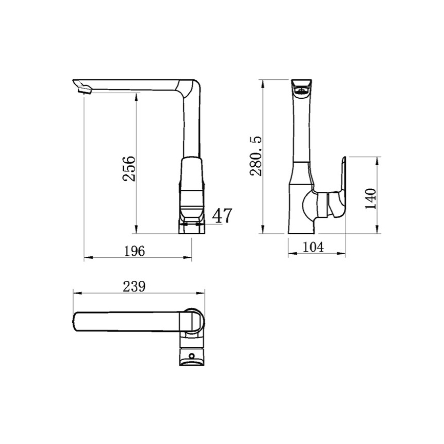 Novaservis - Baterie pentru chiuvetă NOBLESS TINA, crom lucios