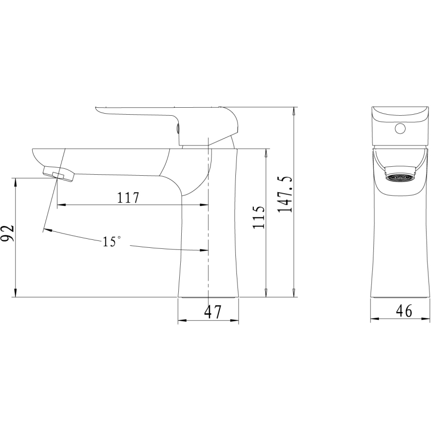 Novaservis - Baterie pentru lavoar NOBLESS TINA neagră
