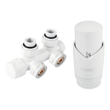 Novaservis - Set colțar pentru radiatoare cu racord central, alb