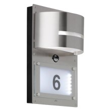 Număr LED de casă cu senzor MARVEL 1xE27/13W/230V + LED/1,7W IP44 Wofi 4046.02.97.7000