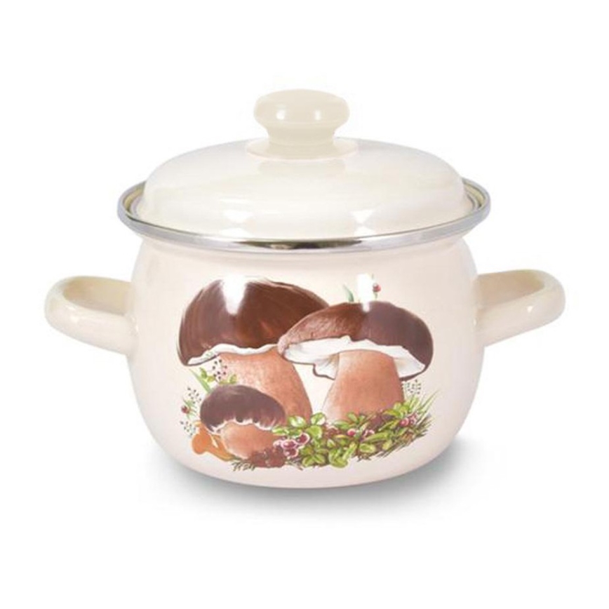 Oală cu capac TORO 3,5 l cu model ciuperci