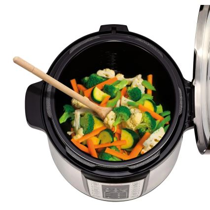 Oală electrică multifuncțională sub presiune ALL IN ONE POT 1100W/230V crom/negru Tefal