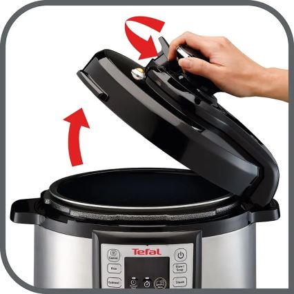 Oală electrică multifuncțională sub presiune ALL IN ONE POT 1100W/230V crom/negru Tefal