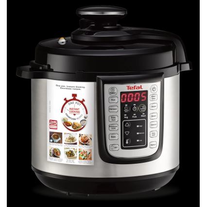 Oală electrică multifuncțională sub presiune ALL IN ONE POT 1100W/230V crom/negru Tefal