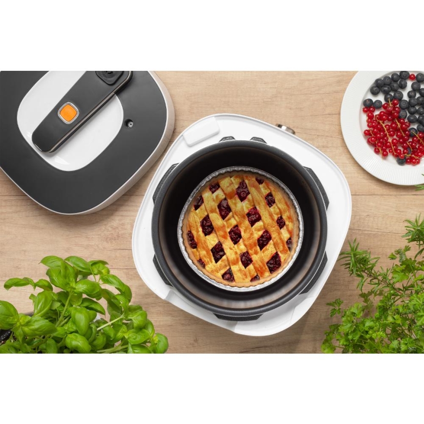 Oală electrică multifuncțională sub presiune Sencor 5,5 l 1000W/230V alb/negru