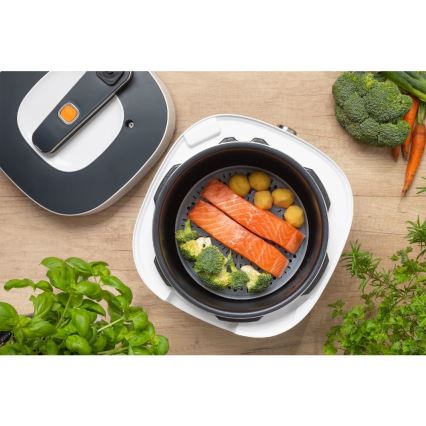 Oală electrică multifuncțională sub presiune Sencor 5,5 l 1000W/230V alb/negru