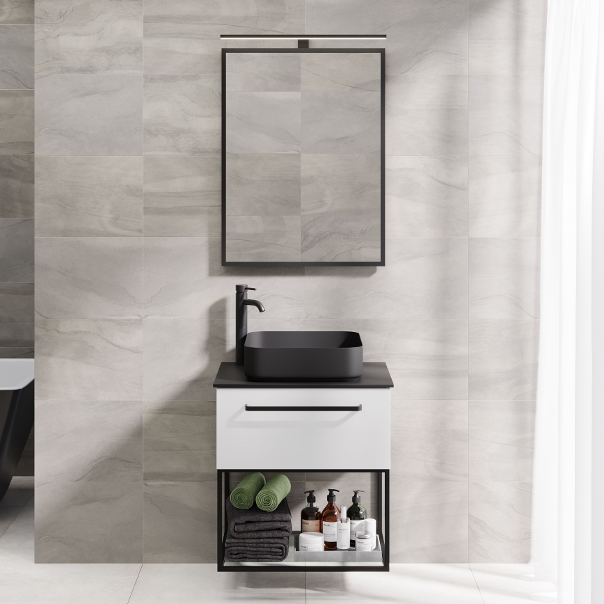 Oglindă de baie BORGSTED 60 x 80 cm, neagră