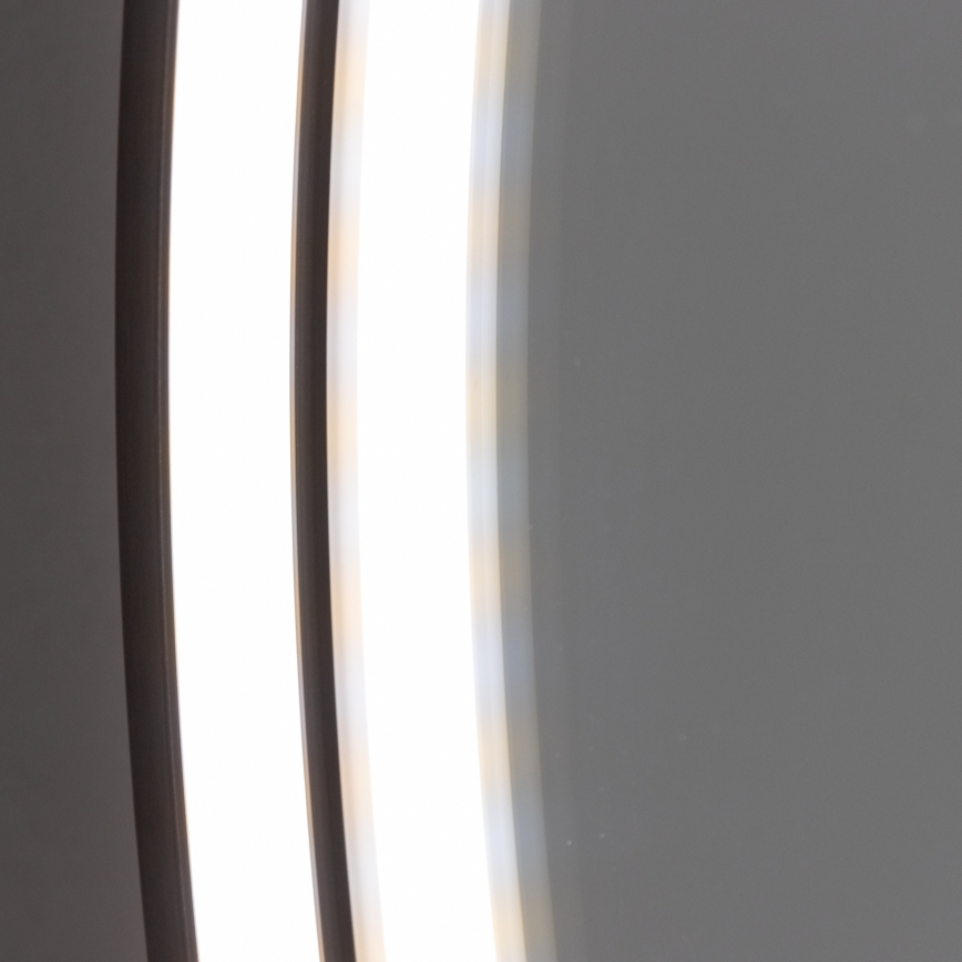 Brilagi - Oglindă de baie LED PALANZO LED/19W/230V Ø 60 cm neagră IP44 CRI 90 reglabilă + CCT
