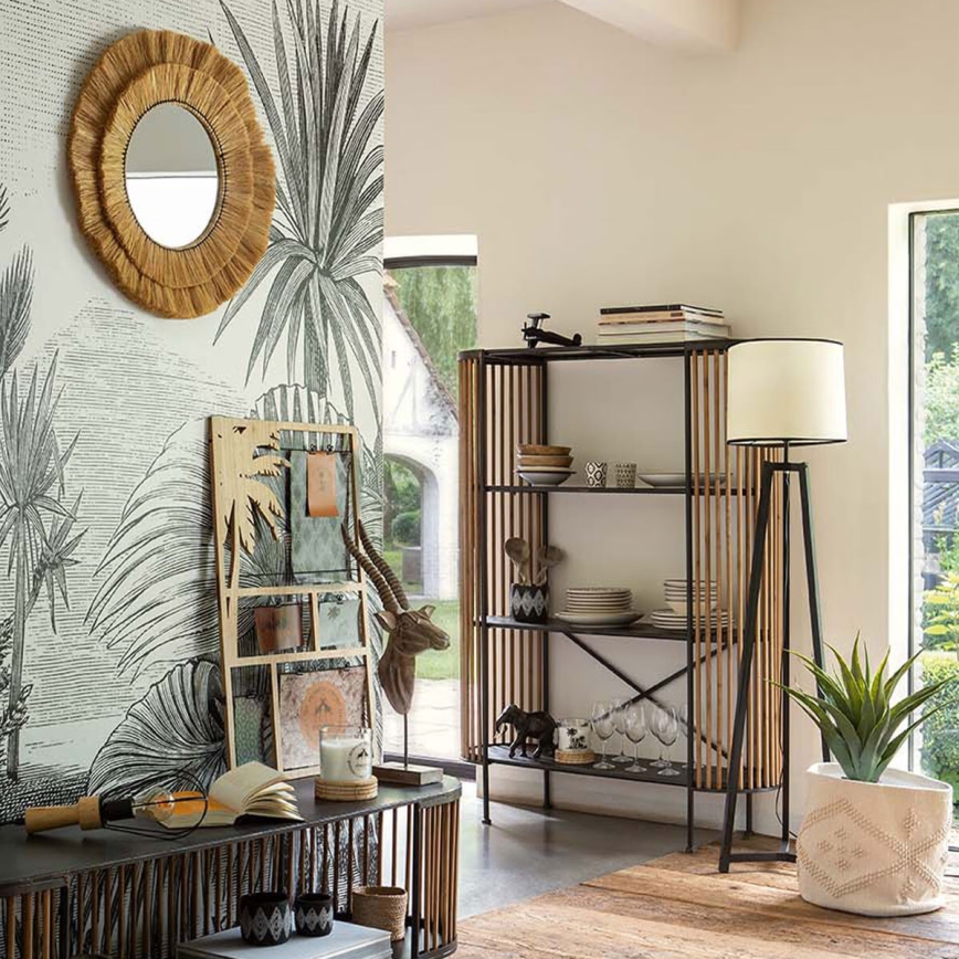 Oglindă de perete Atmosphera ALBA d. 57 cm rafie