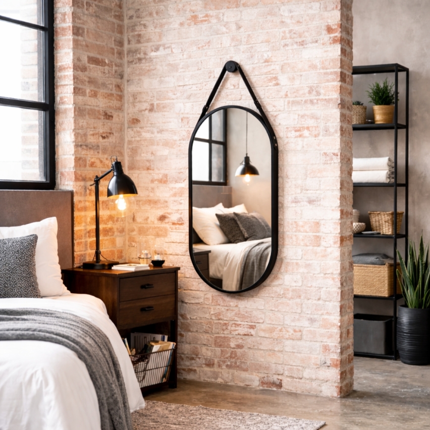 Oglindă de perete BIBI 100 x 50 cm, neagră