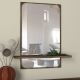 Oglindă de perete cu raft EKOL 70x45 cm maro