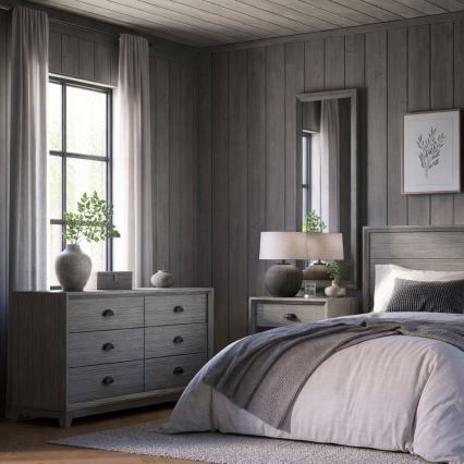 Oglindă de perete FIONA, 96 x 36 cm, gri