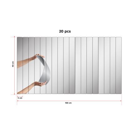 Oglindă de perete RECTANGULAR 100x40 – 20 de piese