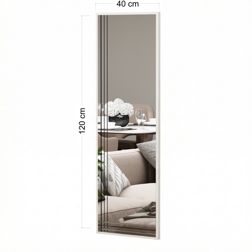 Oglindă de perete TRIO 120 x 40 cm, crom lucios