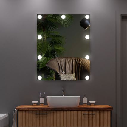 Oglindă LED cu funcție de iluminare 9xLED/1W/230V 3000/4000/6000K 50x40 cm IP44