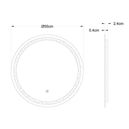 Oglindă LED dimabilă de perete cu funcție de retroiluminare Globo LED/10W/230V 4000K d. 55 cm