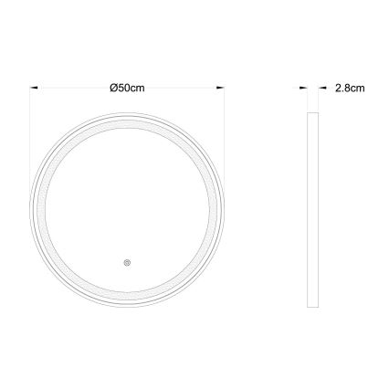 Oglindă LED dimabilă de perete cu funcție de retroiluminare Globo LED/10W/230V 2700/4000/6500K d. 50 cm