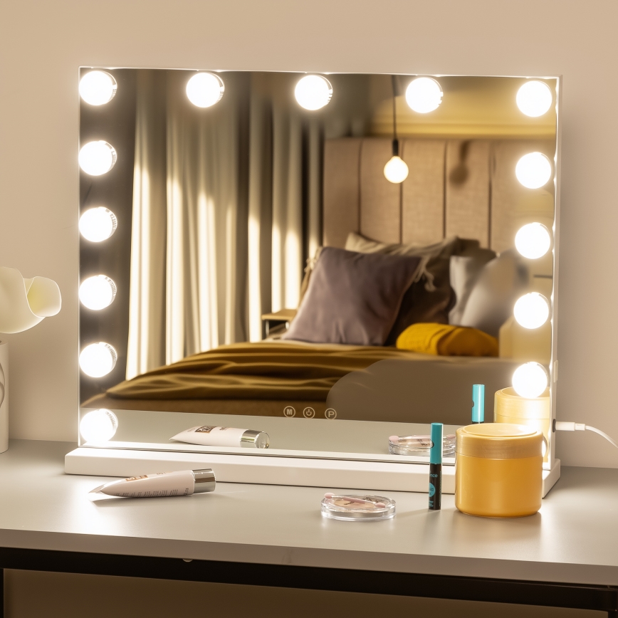 Oglindă LED dimabilă pentru machiaj Brilagi HOLLYWOOD LED/15W/230V 3000/4000/6500K