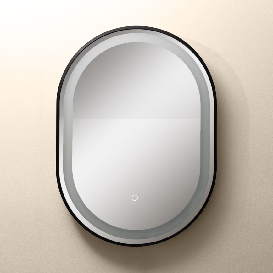 Oglindă LED retroiluminată de perete pentru baie Zuma Line LED/24W/230V 3000/4000/6000K 70x50 cm IP44 negru