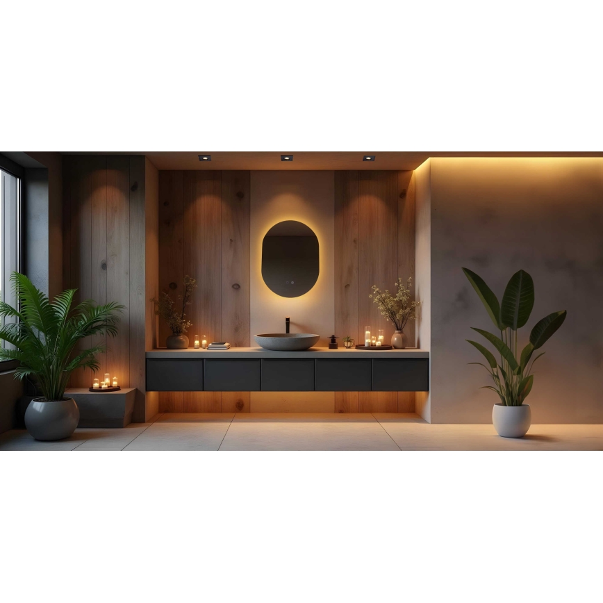 Oglindă LED încălzită retroiluminată de perete pentru baie LED/24W/230V 3000/4000/6000K 70x50 cm IP44