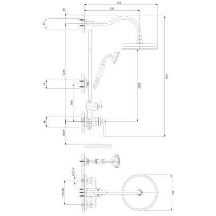 OMNIRES AM5244CR - Set de duș cu baterie ARMANCE crom lucios