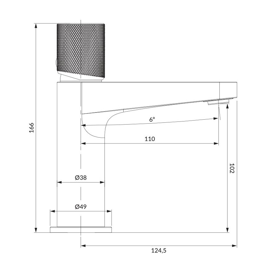 OMNIRES CT8010AT - Baterie pentru lavoar CONTOUR 16,6 cm antracit periat