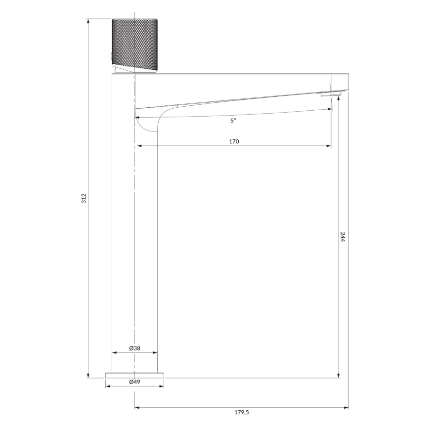 OMNIRES CT8012CPB - Baterie pentru lavoar CONTOUR 31,2 cm, cu finisaj cupru periat