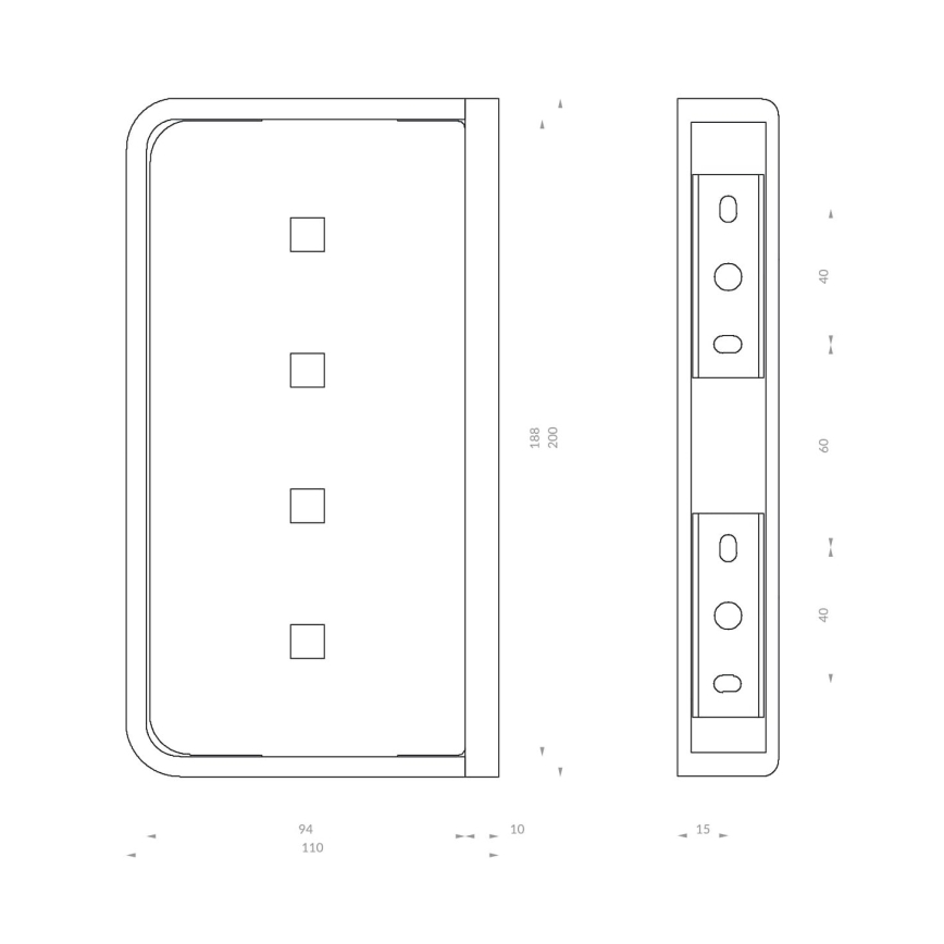 OMNIRES LU30330CR - Raft de perete pentru duș LUGANO 20 cm crom lucios
