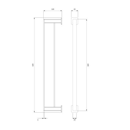 OMNIRES NL80226CR - Suport de perete pentru prosoape NELSON 62 cm crom lucios