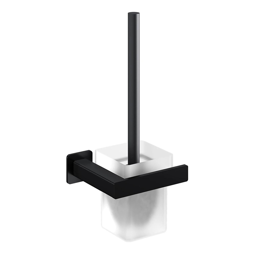 OMNIRES NL80620BL - Perie WC de perete NELSON negru mat