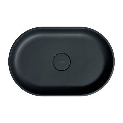 OMNIRES OVOUNBLV - Lavoar pe blat OVO 55x36 cm dolomit/negru mat lavă