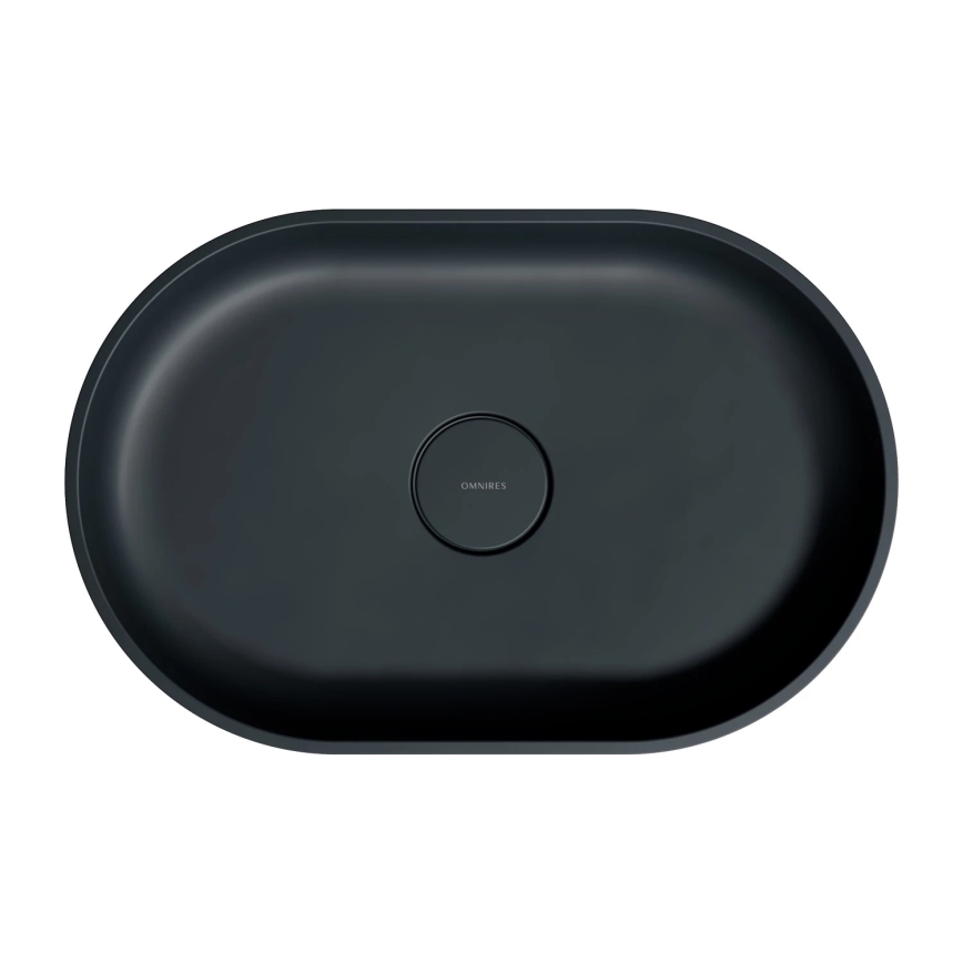 OMNIRES OVOUNBLV - Lavoar pe blat OVO 55x36 cm dolomit/negru mat lavă