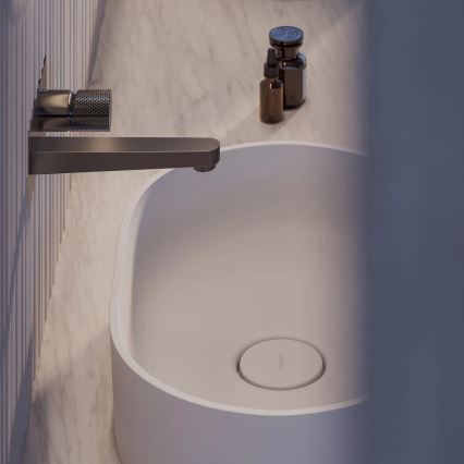 OMNIRES OVOUNBM - Lavoar pe blat OVO 55x36 cm dolomit/mat alb