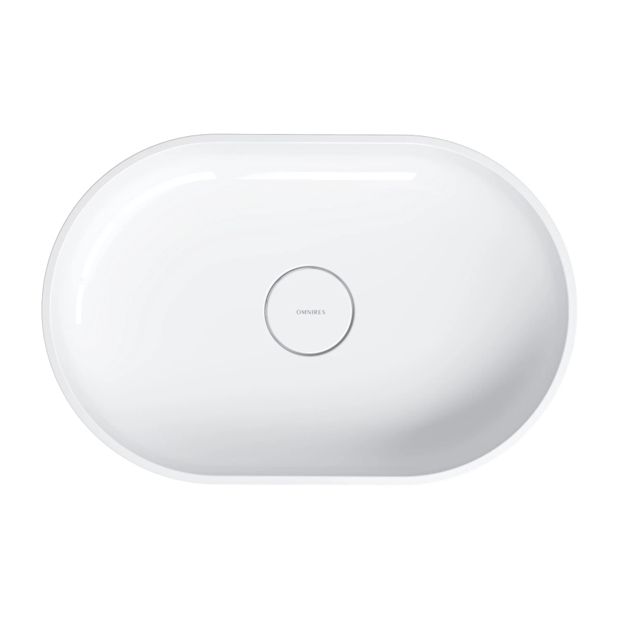 OMNIRES OVOUNBP - Lavoar pentru montare pe blat OVO 55x36 cm dolomit/alb lucios