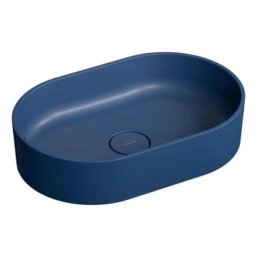 OMNIRES OVOUNMB - Lavoar OVO pentru blat, 55 x 36 cm, dolomit, bleumarin mat