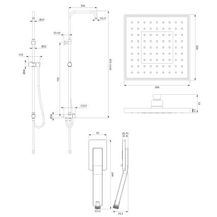 OMNIRES SYSJIMJIMCR - Set de duș JIMJIM crom lucios