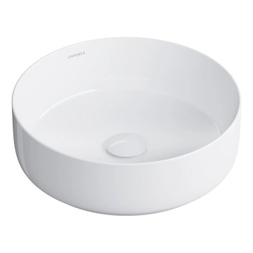 OMNIRES TULSA355BP - Lavoar pentru blat TULSA Ø 36 cm, din ceramică, alb lucios