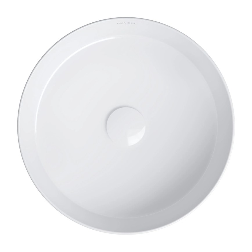 OMNIRES TULSA355BP - Lavoar pentru blat TULSA Ø 36 cm, din ceramică, alb lucios