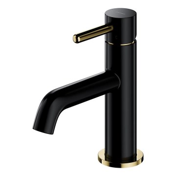 OMNIRES Y1210NBLGL - Baterie pentru lavoar Y 16,2 cm, negru semi-mat/auriu lucios