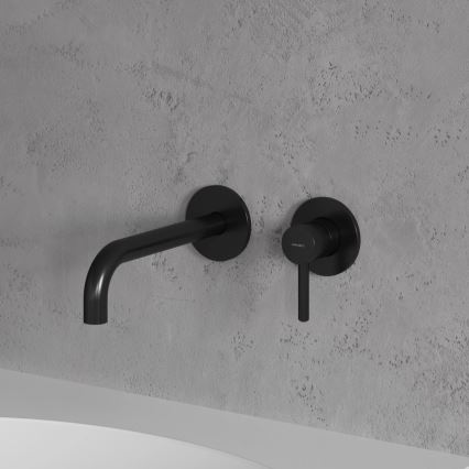 OMNIRES Y1215HLBL - Baterie pentru chiuvetă cu montaj încastrat Y, negru mat